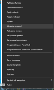 Prawym przyciskiem myszki na menu Windows