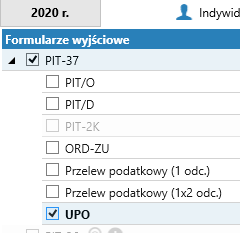 dołączanie już w wyborze formularzy